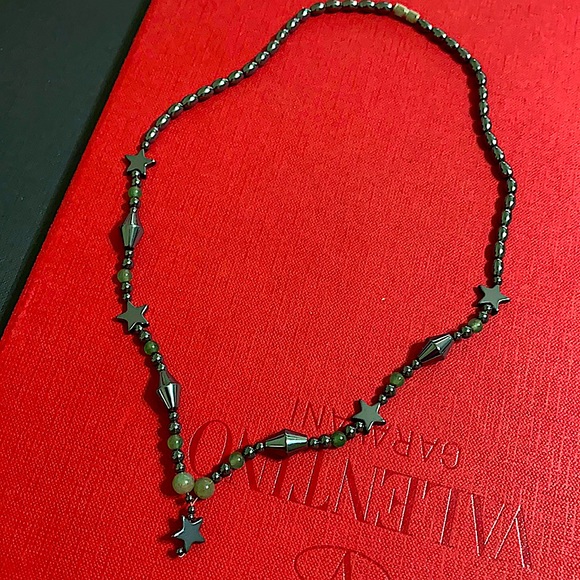 🖤Hematite💕Jade necklace - Picture 3 of 8